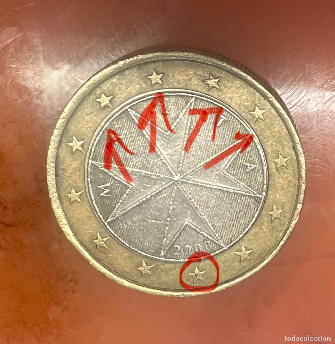 Monedas antiguas de Europa: Moneda 1&euro; Malta descentrada - Foto 1