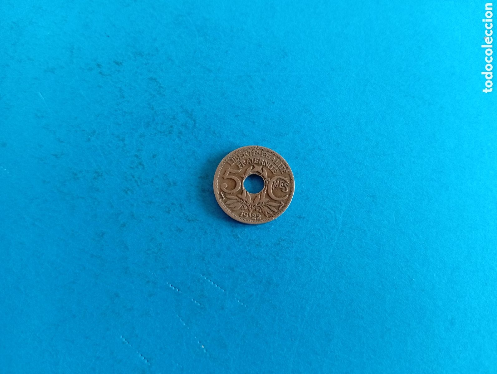Monedas antiguas de Europa: 5 centimes de Francia 1922 - Foto 1