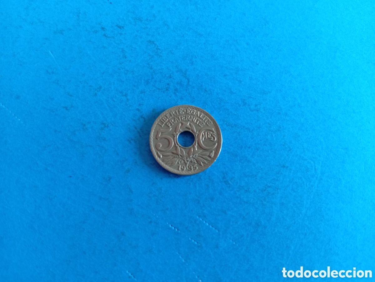Monedas antiguas de Europa: 5 centimes de Francia 1935 - Foto 1
