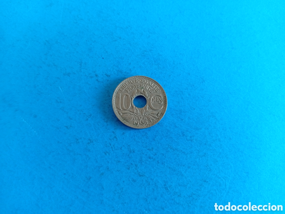 Monedas antiguas de Europa: 10 centimes de Francia 1938 - Foto 1