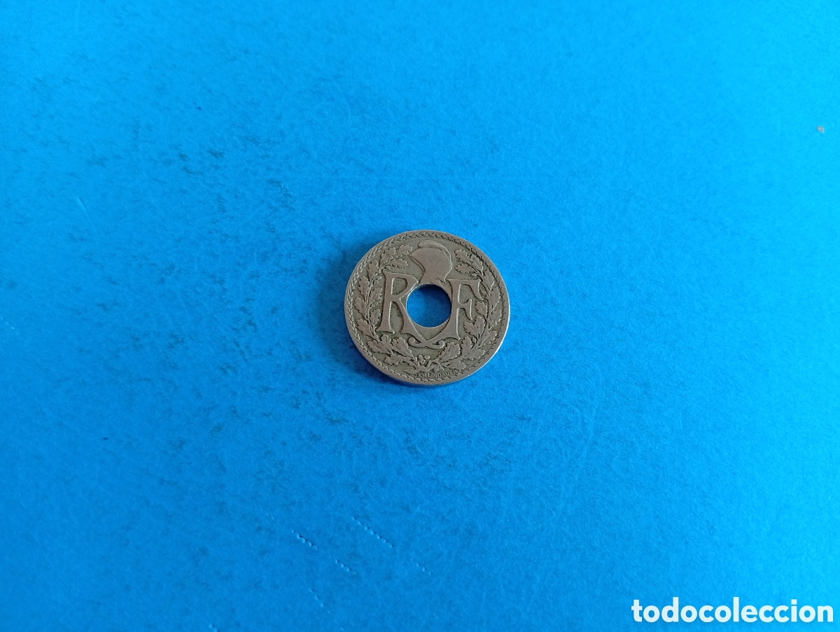 Monedas antiguas de Europa: 10 centimes de Francia 1922 - Foto 2