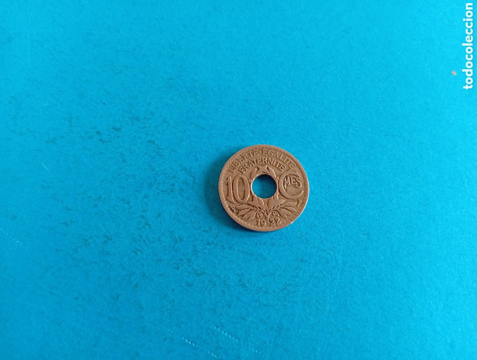 Monedas antiguas de Europa: 10 centimes de Francia 1922 - Foto 1