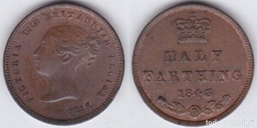 Monnaies anciennes de Europe: GRAN BRETA&Ntilde;A - 1/2 FARTHING - 1843 - VICTORIA - MUY ESCASA