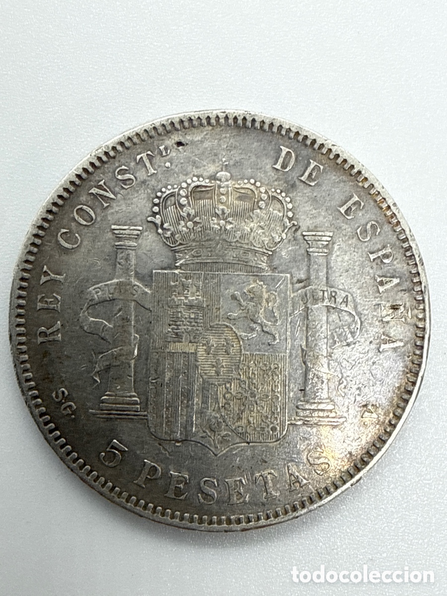 Monedas antiguas de Europa: Moneda de plata 1897 Alfonso - Foto 2