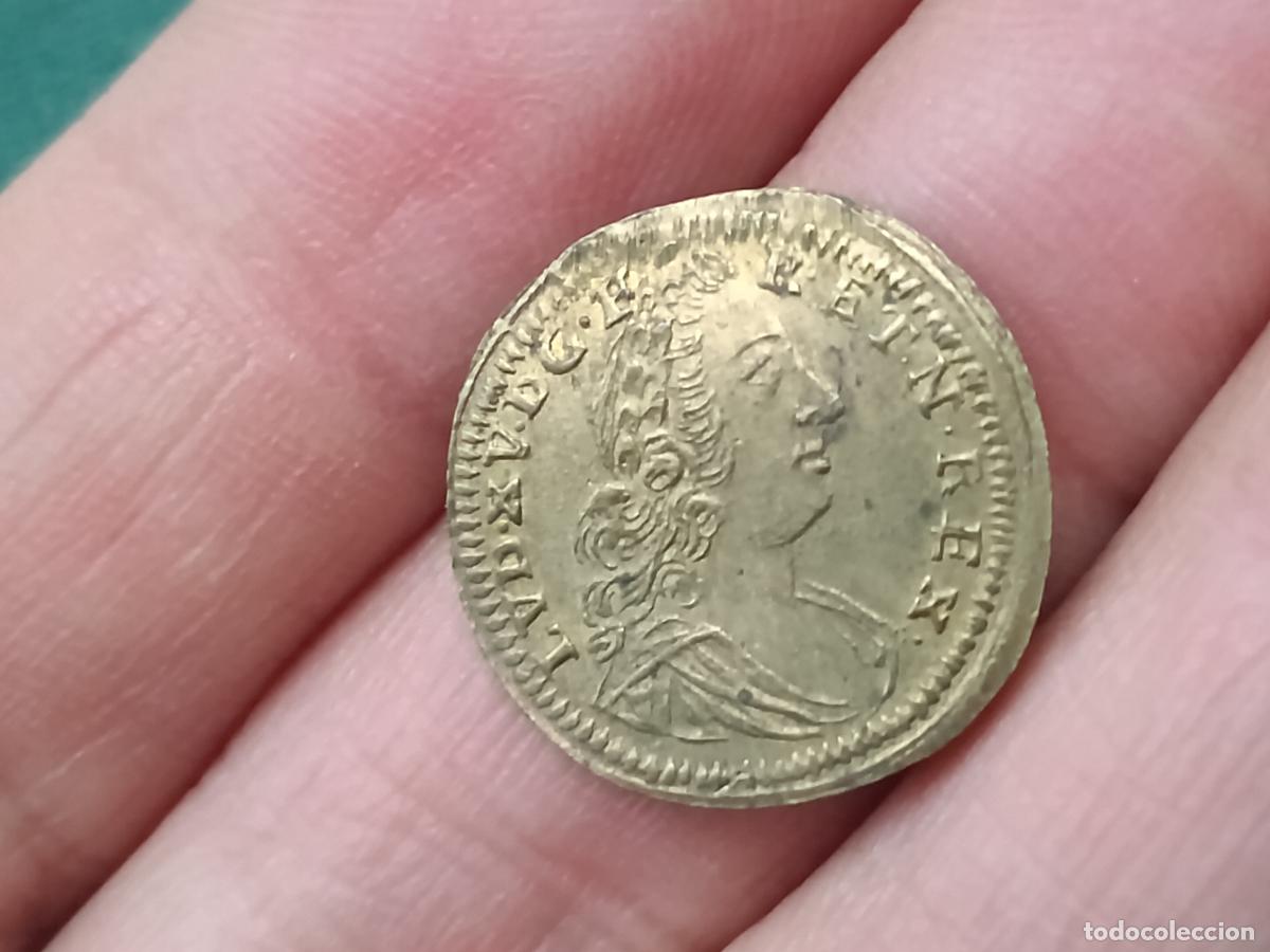 Monedas antiguas de Europa: Francia. Jet&oacute;n de Luis XV - Foto 1