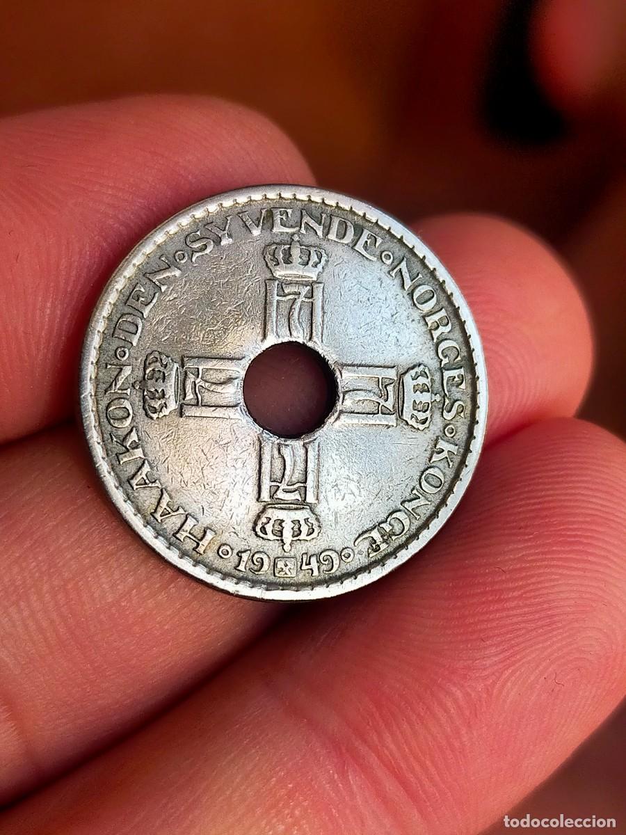 Monedas antiguas de Europa: MONEDA DE 1 UNA CORONA KRONE NORUEGA 1949 BUENA CONSERVACION