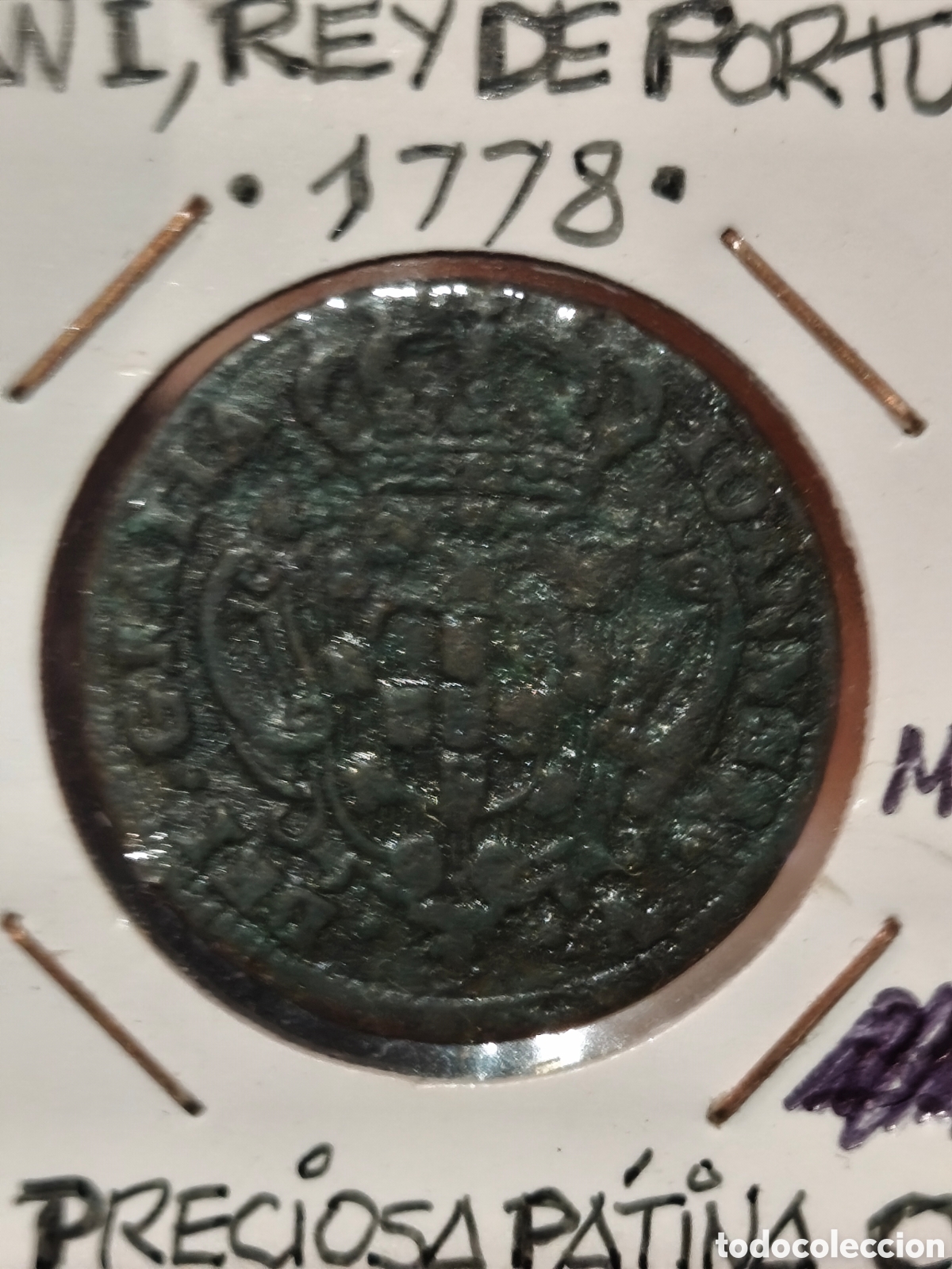 Moedas antigas da Europa: Moneda de cobre. De Portugal de 3 reis ,mbc de juan l buena patina muy escasa ver im&aacute;genes 1778