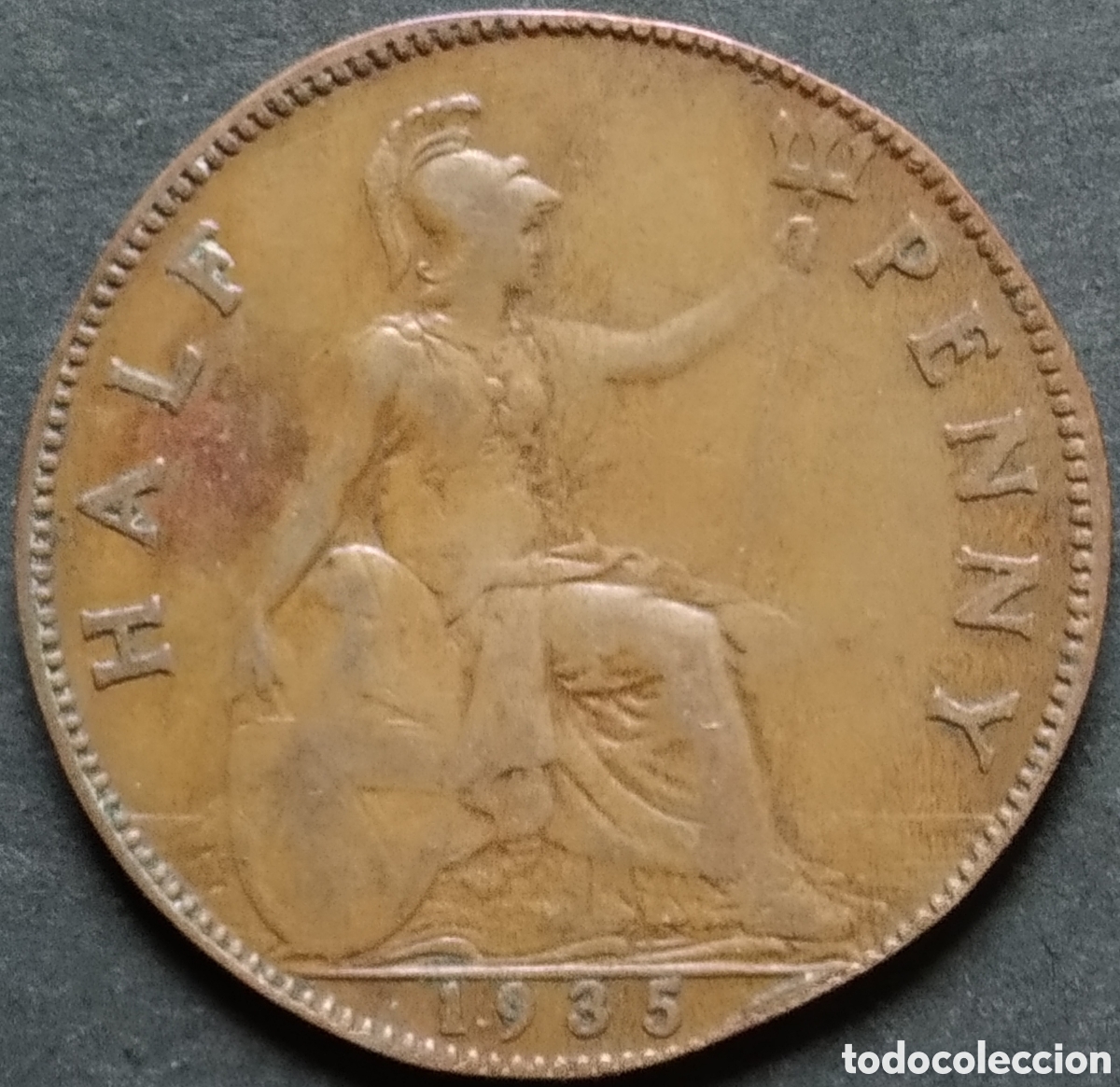 Moedas antigas da Europa: MONEDA - UK / REINO UNIDO HALF PENNY 1935