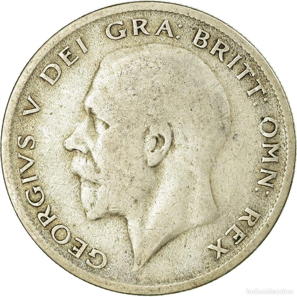 Moedas antigas da Europa: [#677232] Moneda, Gran Breta&ntilde;a, George V, 1/2 Crown, 1929, BC+, Plata, KM:835
