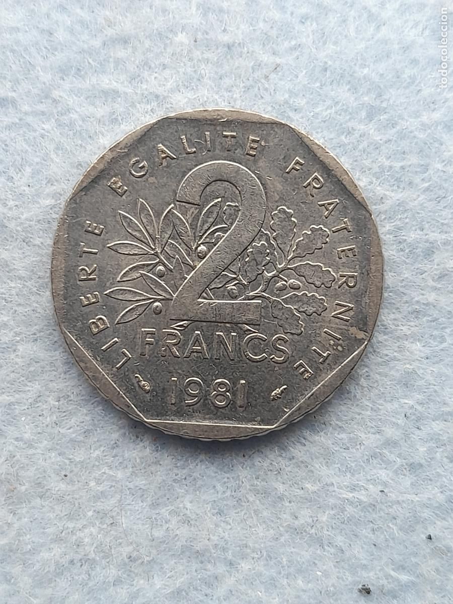 Alte M&uuml;nzen aus Europa: Francia. 2 Francos. A&ntilde;o 1981. Sin circular.
