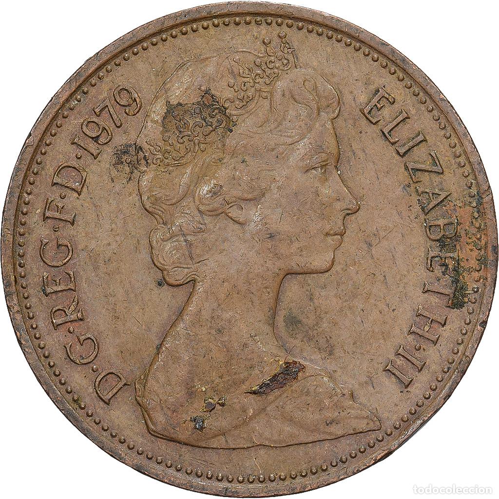 Monedas antiguas de Europa: [#1223762] Gran Breta&ntilde;a, Elizabeth II, 2 New Pence, 1979, Bronce, MBC, KM:916