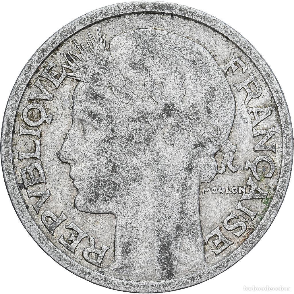 Monedas antiguas de Europa: [#1223767] Francia, 2 Francs, Morlon, 1946, Beaumont-le-Roger, Aluminio, BC+, Gadoury:538a