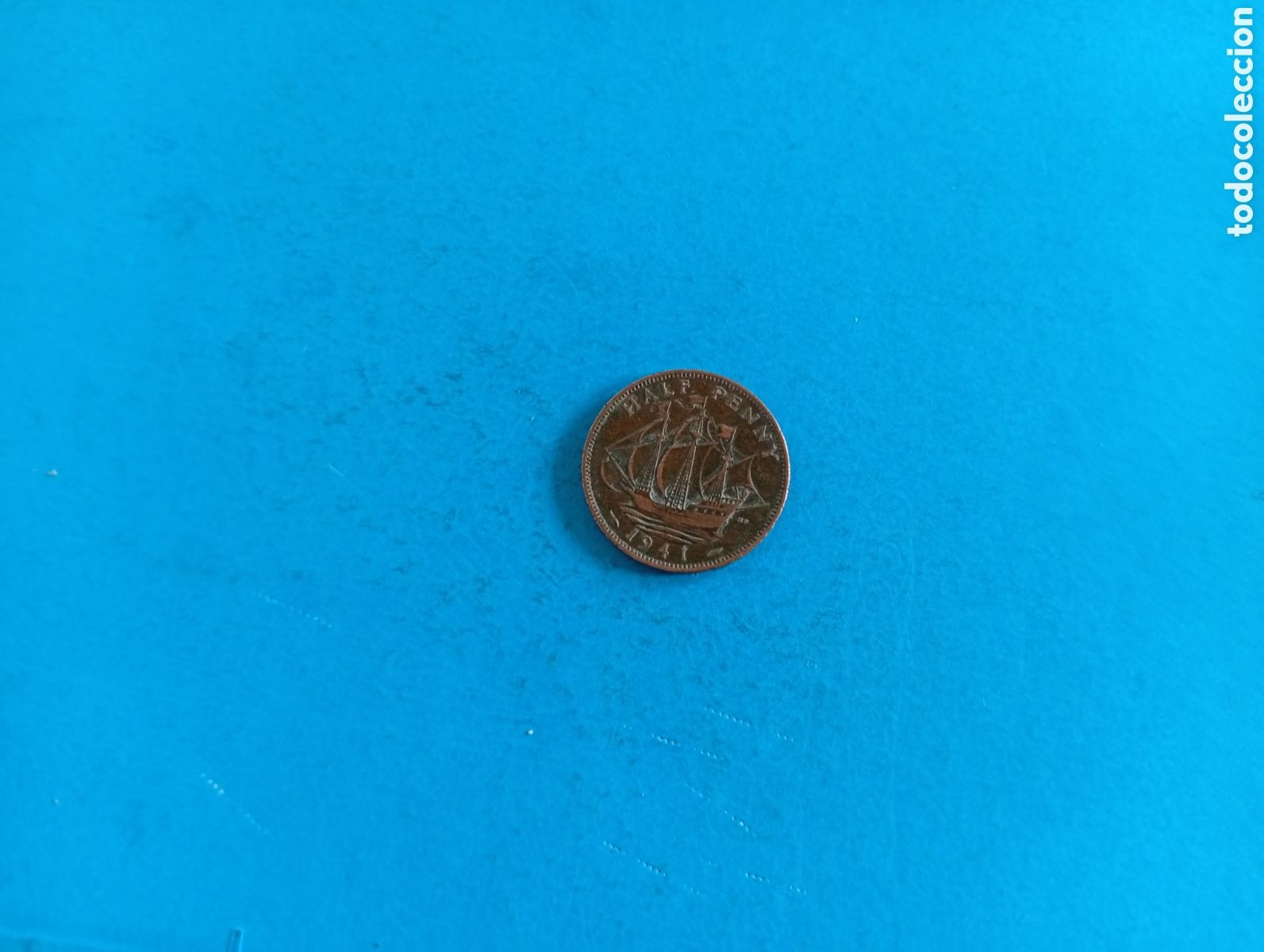 Monedas antiguas de Europa: 1/2 penique de Gran Breta&ntilde;a 1941