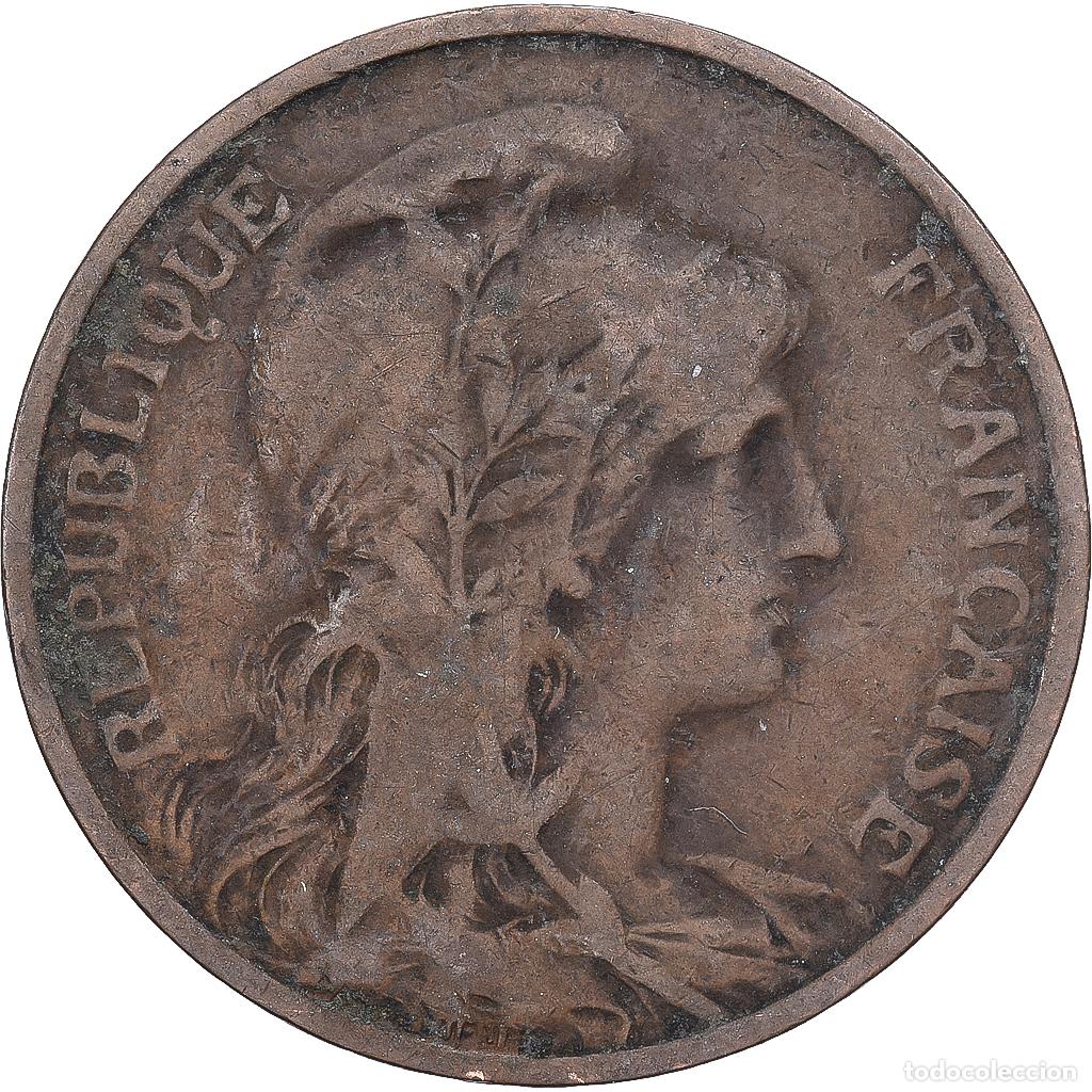 Monedas antiguas de Europa: [#139136] Francia, 5 Centimes, Daniel-Dupuis, 1907, Paris, Bronce, BC+, Gadoury:165