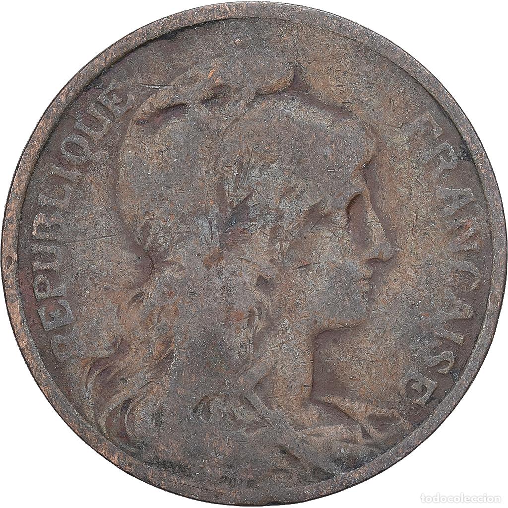 Monedas antiguas de Europa: [#139137] Francia, 5 Centimes, Daniel-Dupuis, 1908, Paris, Bronce, BC+, Gadoury:165