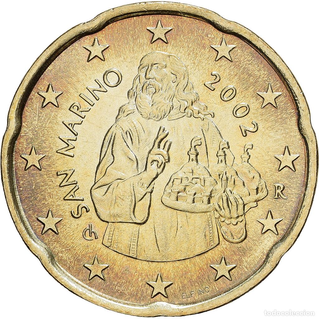 Monedas antiguas de Europa: [#139173] San Marino, 20 Centimes, 2002, Rome, Nordic gold, FDC, KM:444