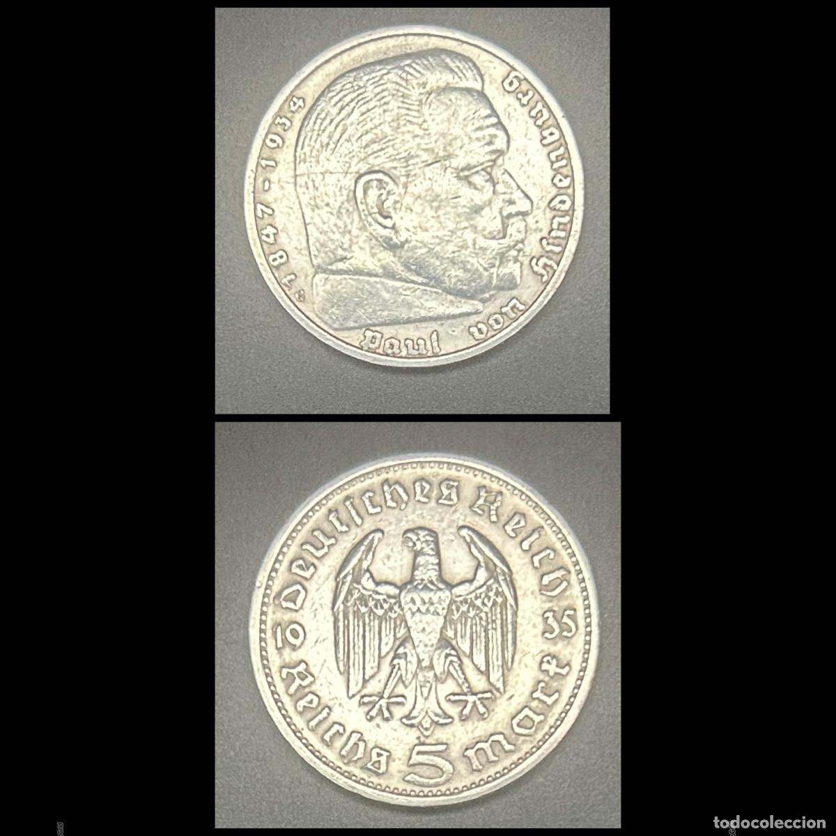 Monedas antiguas de Europa: Moneda 5 marcos Alemanes 1935