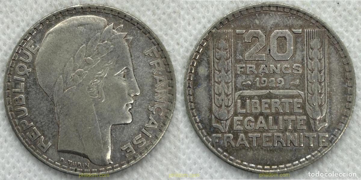 Monedas antiguas de Europa: 4354 FRANCIA 1929 FRANCIA 20 FRANCOS 1929