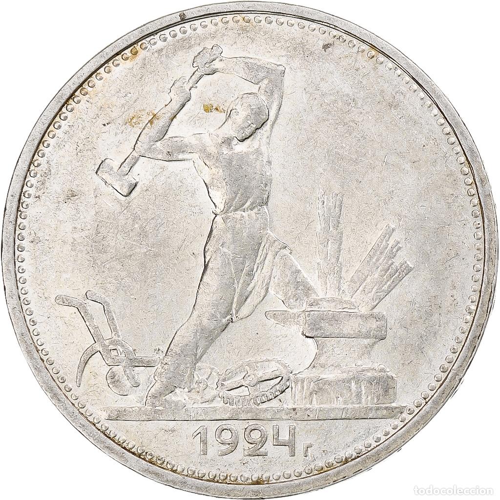 Monedas antiguas de Europa: [#348971] Rusia, Soviet Union, Poltinnik, 50 Kopeks, 1924, London, ТР, EBC, Plata