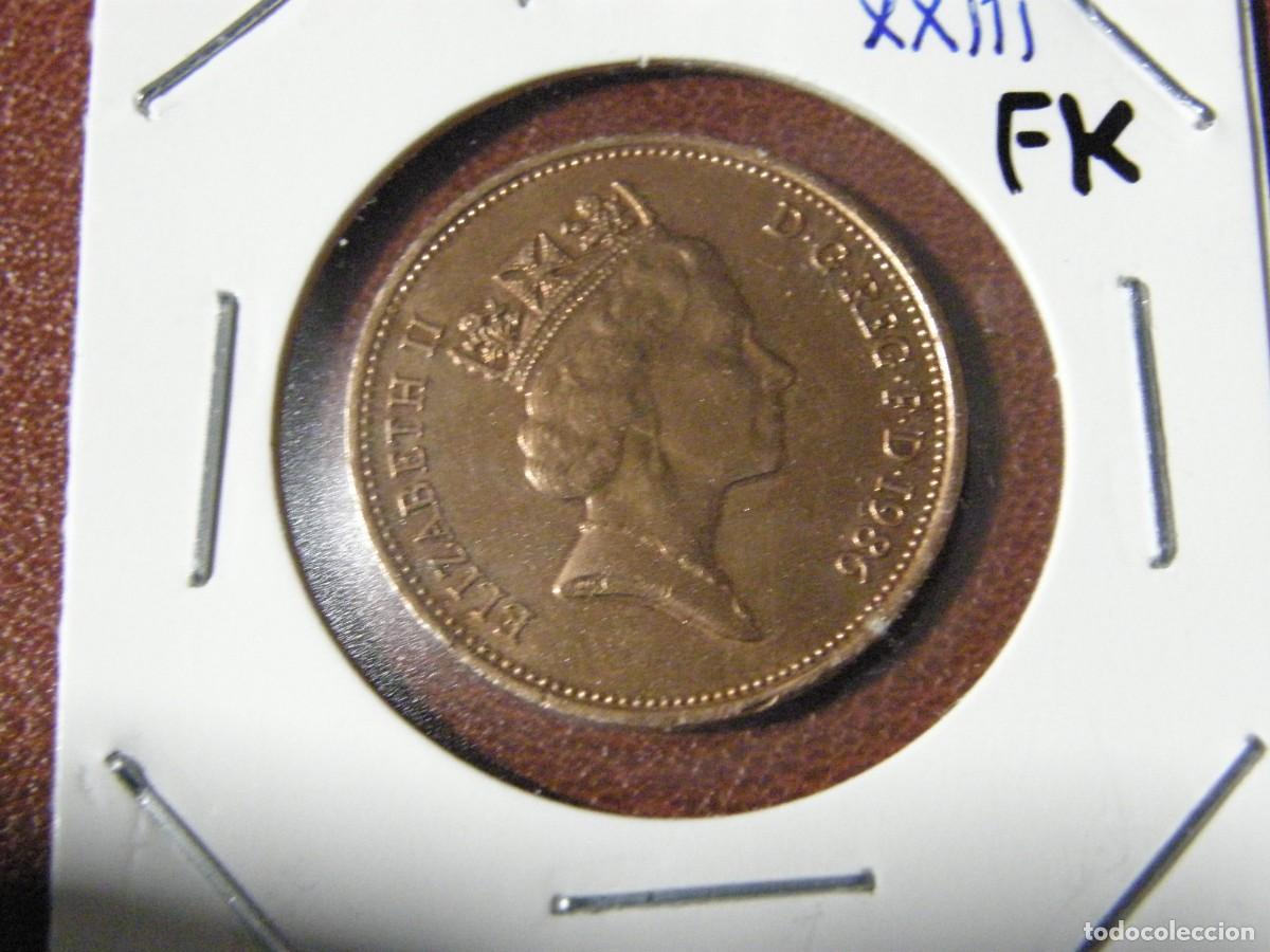 Alte M&uuml;nzen aus Europa: Moneda de 2 peniques Reino Unido 1986 &ndash; Reina Isabel II, bronce/acero chapado en cobre, pieza cl&aacute;sic