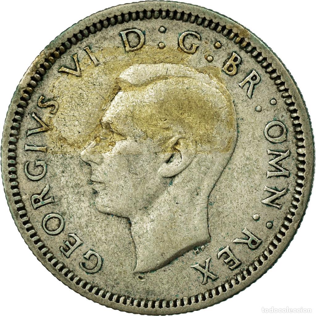 Monedas antiguas de Europa: [#691970] Moneda, Gran Breta&ntilde;a, George VI, 6 Pence, 1939, MBC, Plata, KM:852