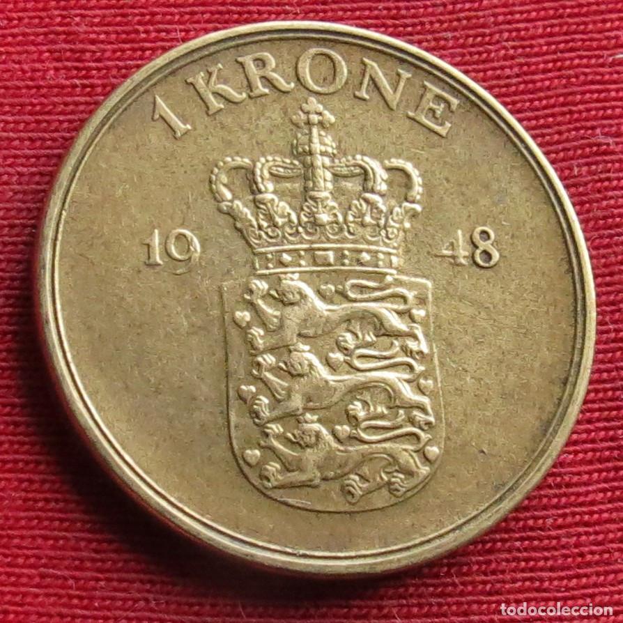 Monedas antiguas de Europa: Dinamarca 1 krone 1948 - Foto 1