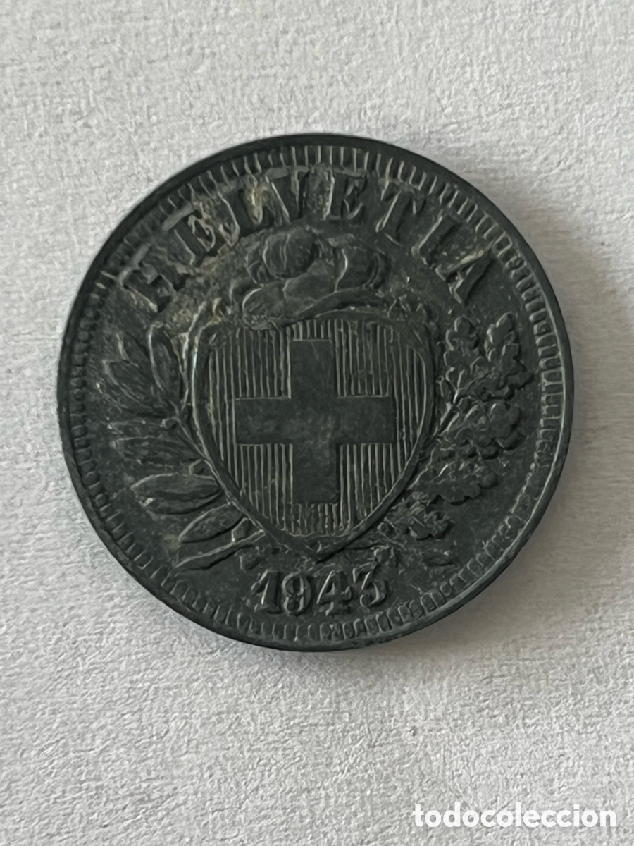 Monete antiche di Europa: Moneda 2 rappen 1943 Suiza
