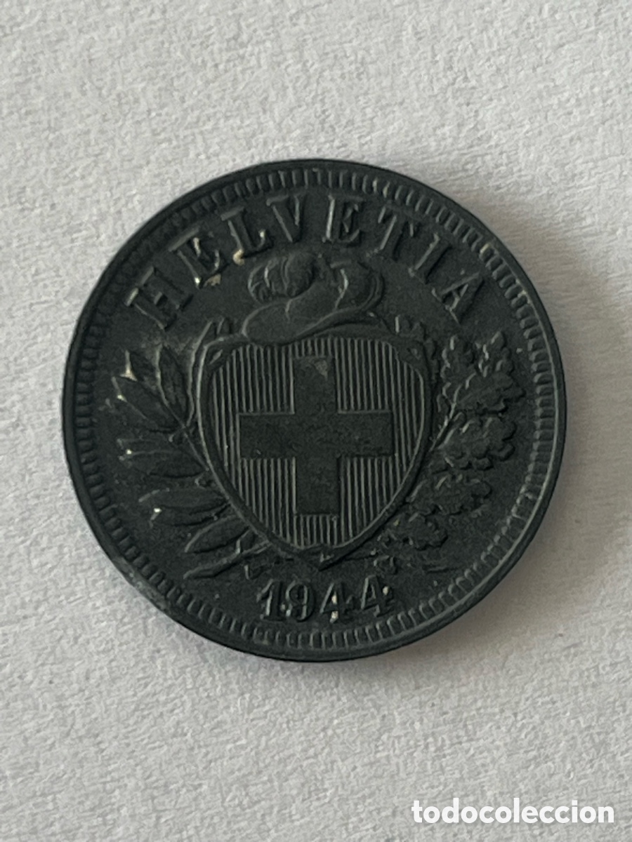 Monnaies anciennes de Europe: Moneda 2 rappen 1944 Suiza