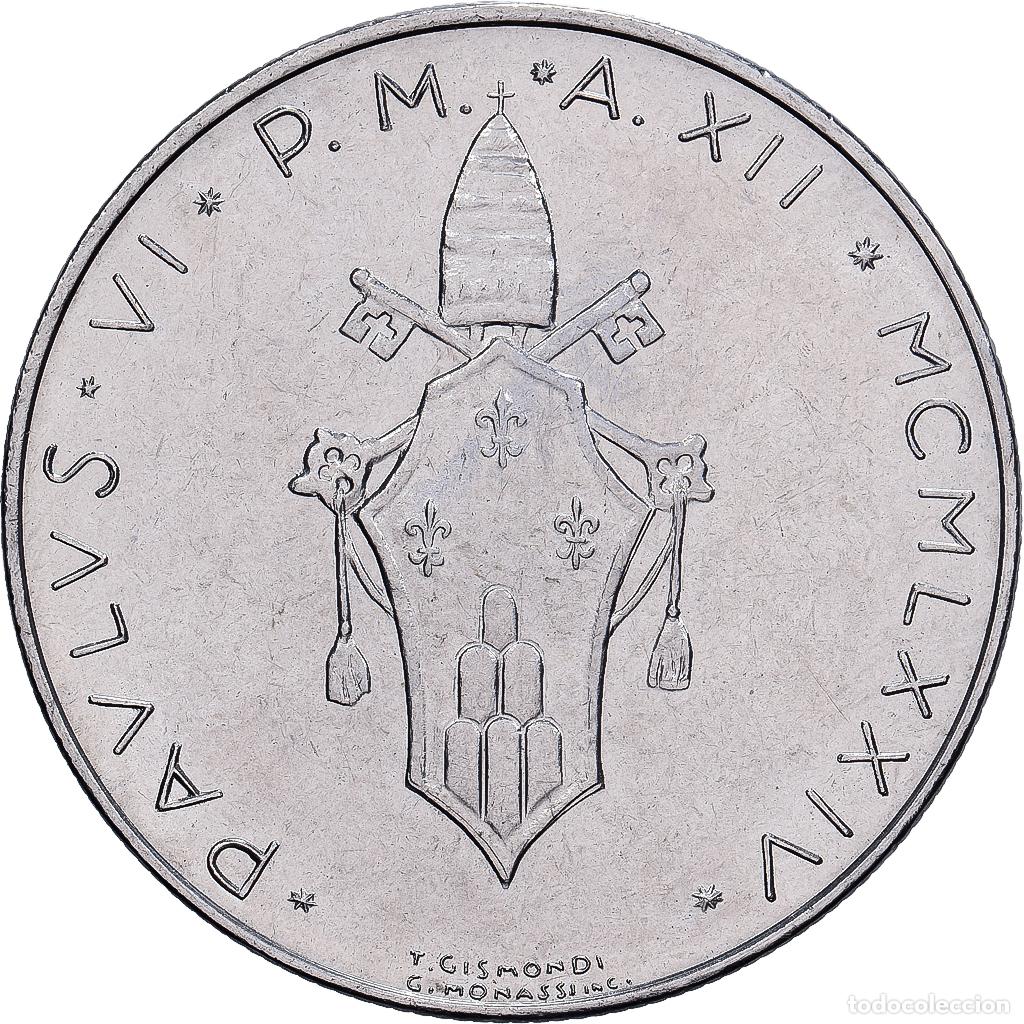 Monedas antiguas de Europa: [#1512928] CIUDAD DEL VATICANO, Paul VI, 100 Lire, 1974 / Anno XII, Rome, Acero inoxidable