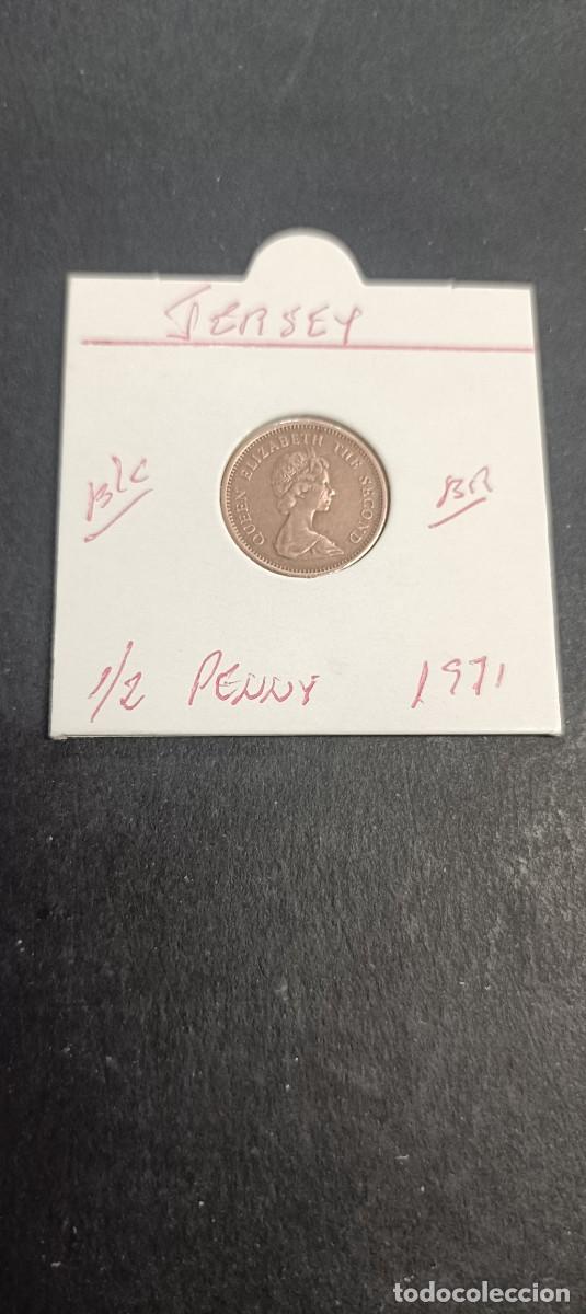Old Coins of Europe: JERSEY 1/2 NEW PENNY 1971 BC KM=29 (BRONCE)