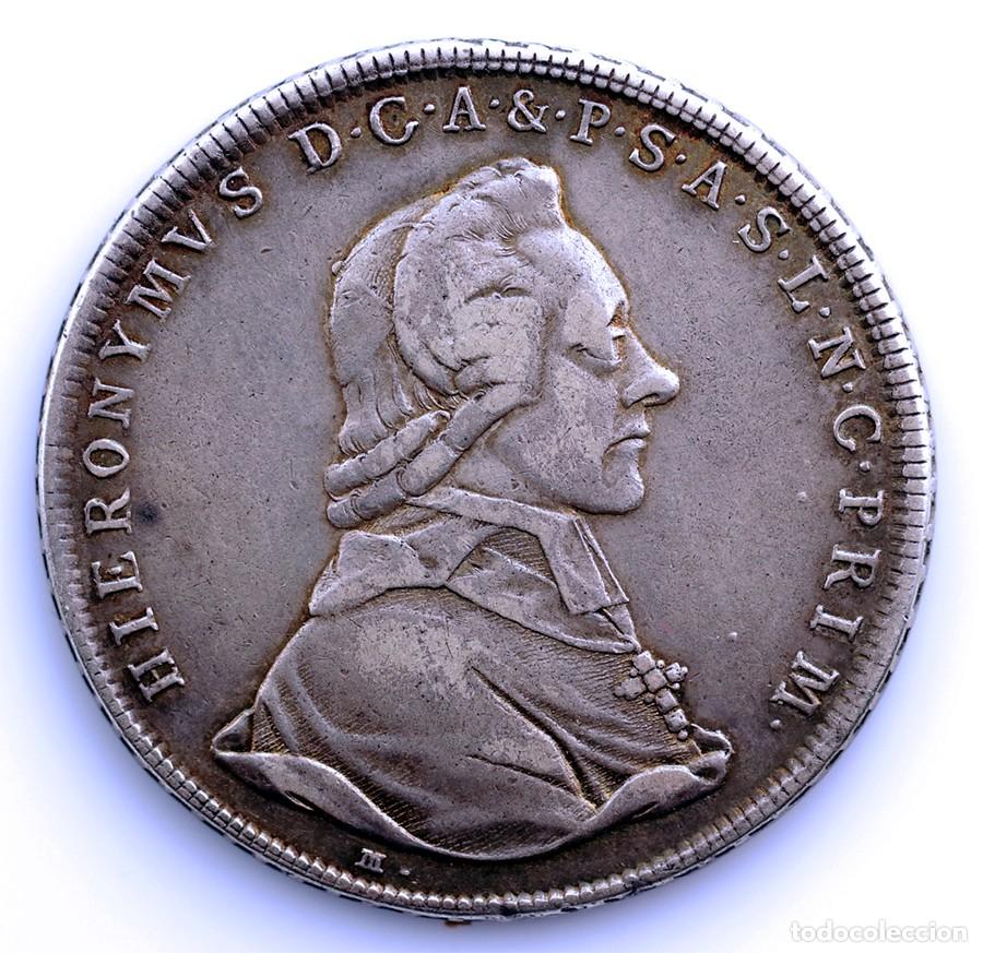 Old Coins of Europe: S.C. Austria- Obispado de Salzburgo. Thaler 1785 Salzburgo. Plata 27,6 g