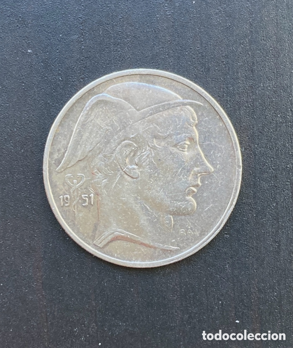 Monedas antiguas de Europa: 20 francos B&eacute;lgica 1951. Plata.