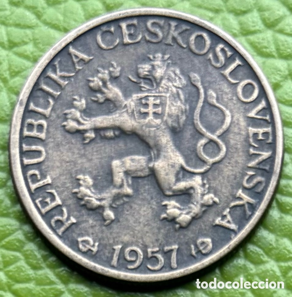Monedas antiguas de Europa: CHECOSLOVAQUIA. REP&Uacute;BLICA POPULAR. UNA CORONA.1957.