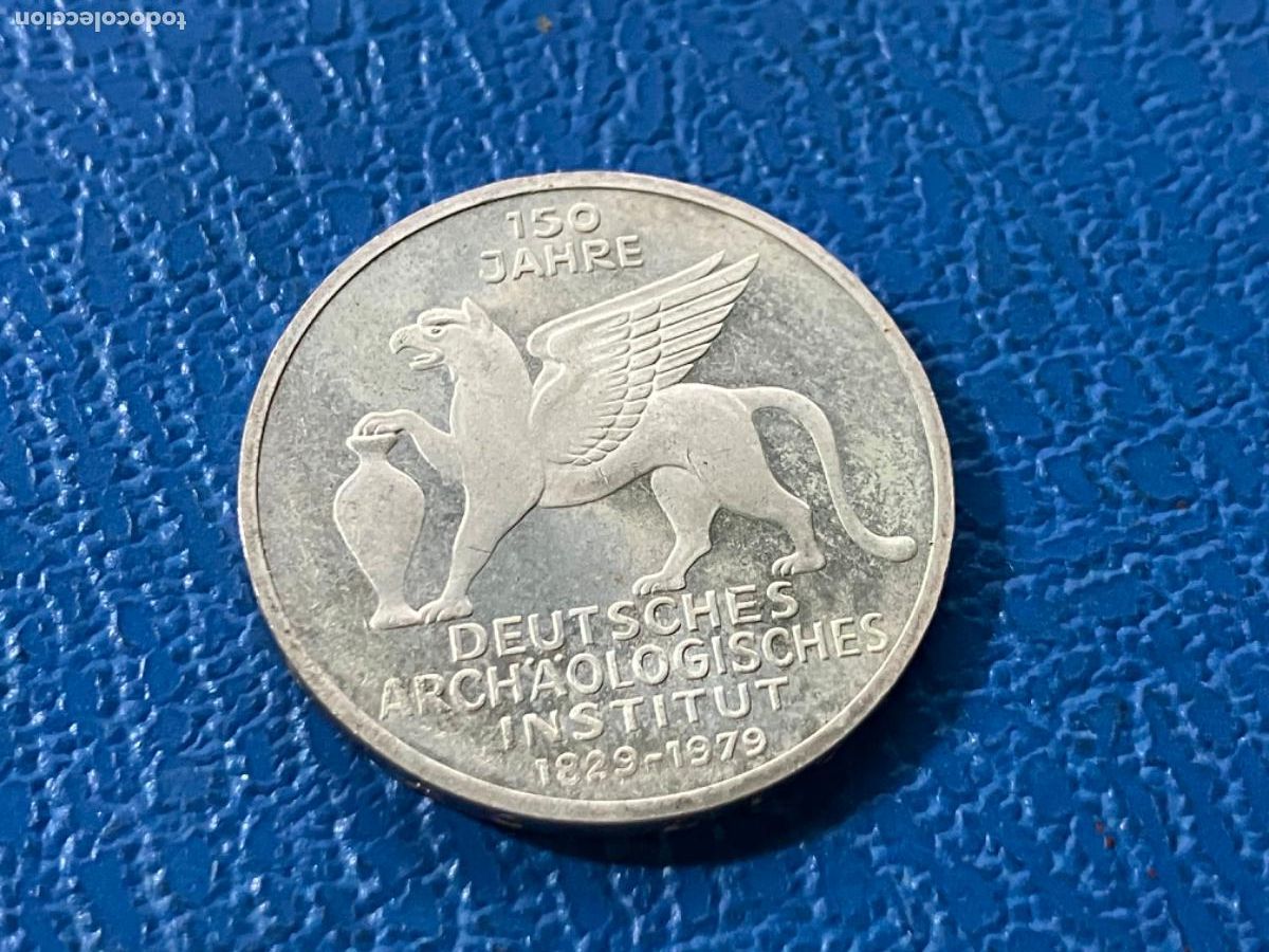 Monedas antiguas de Europa: Moneda plata Alemania Rep&uacute;blica Federal - 5 marcos 1979 - 150&ordm; Aniversario Instituto Arqueol&oacute;gico