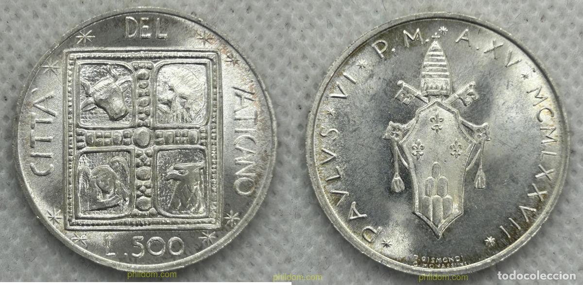 Monedas antiguas de Europa: 4316 VATICANO 1977 VATICANO 500 LIRE - PAUL VI 1977