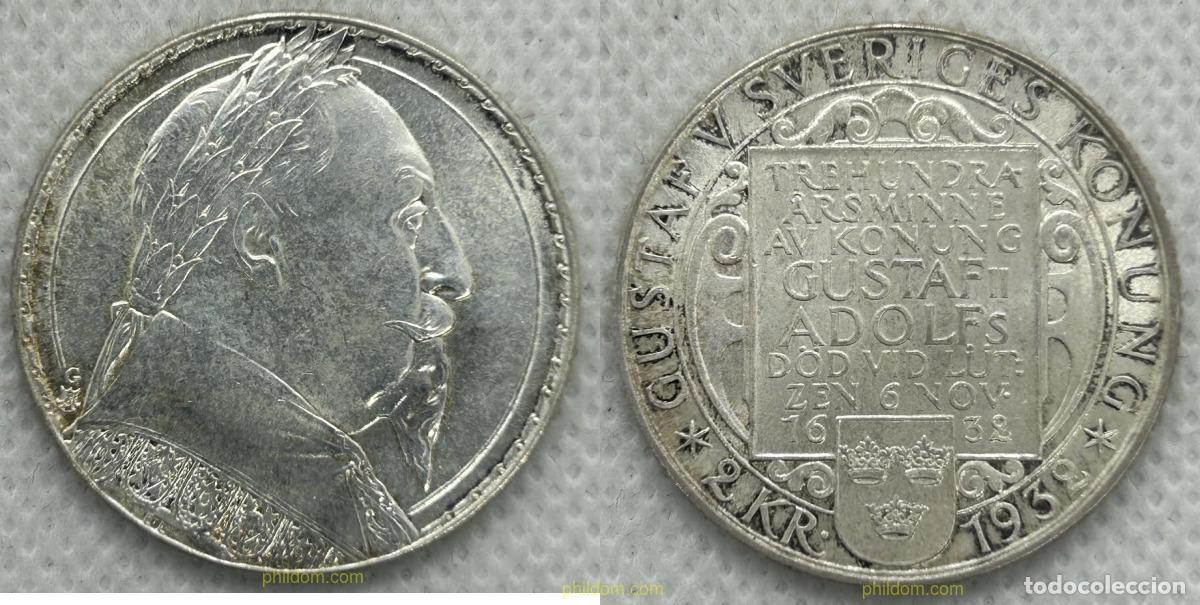 Monedas antiguas de Europa: 4327 SUECIA 1932 1932 SWEDEN GUSTAV V 2 KRONOR