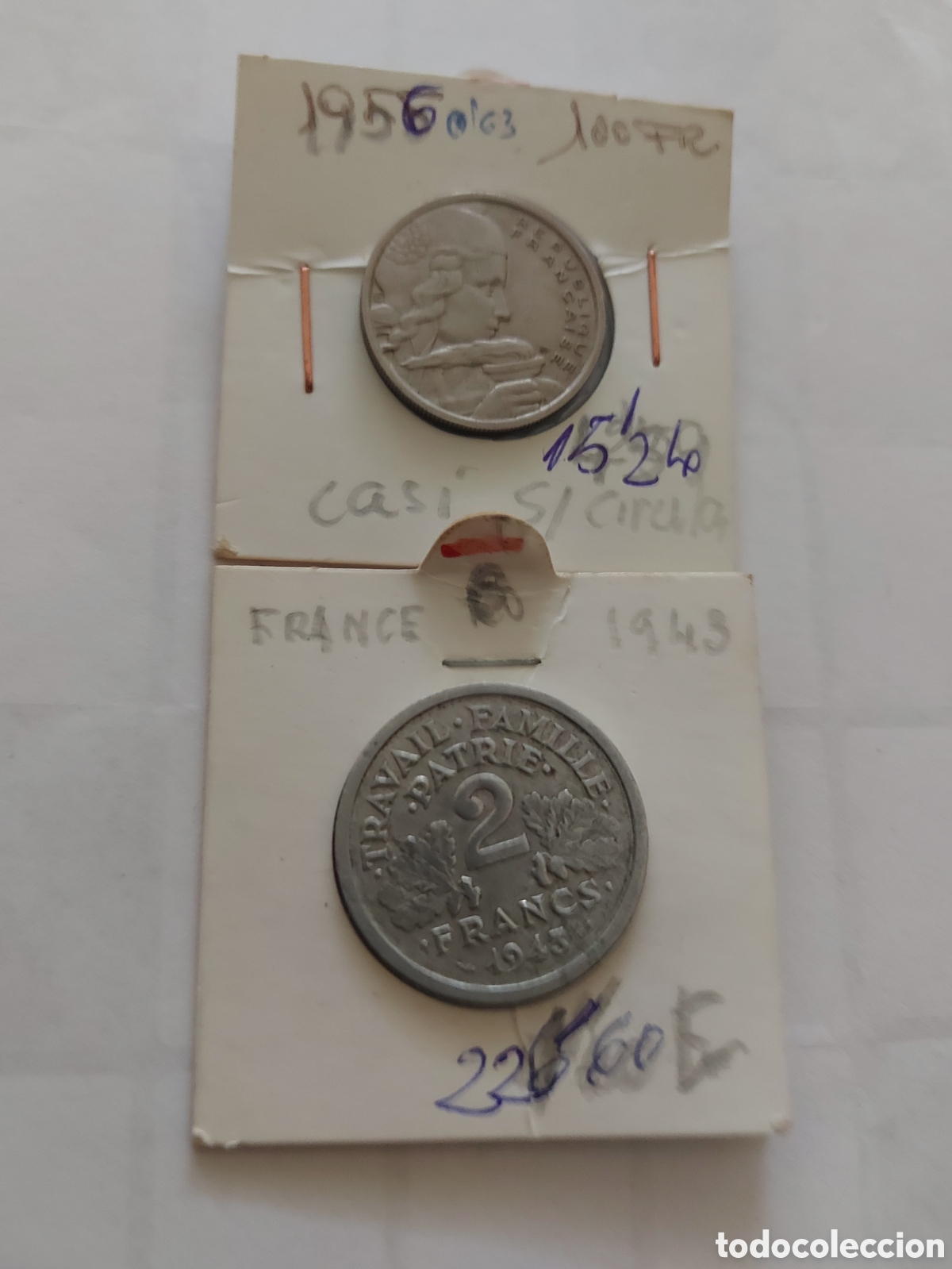 Monedas antiguas de Europa: 2 monedas deFrancia an - Foto 2