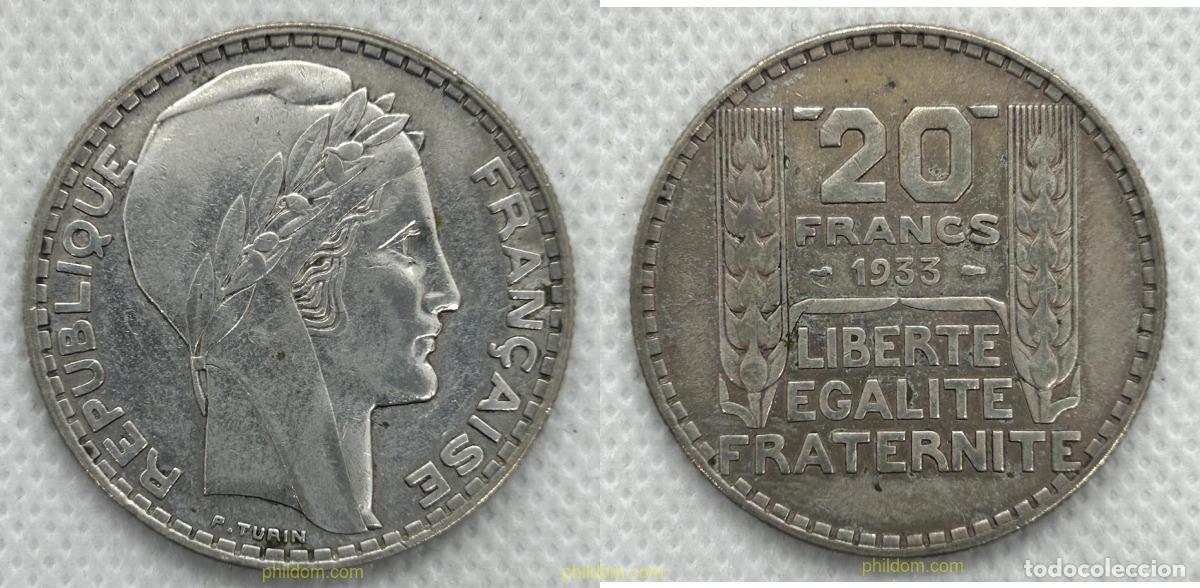 Monedas antiguas de Europa: 4057 FRANCIA 1933 20 FRANCS 1933 FRANCE SILVER