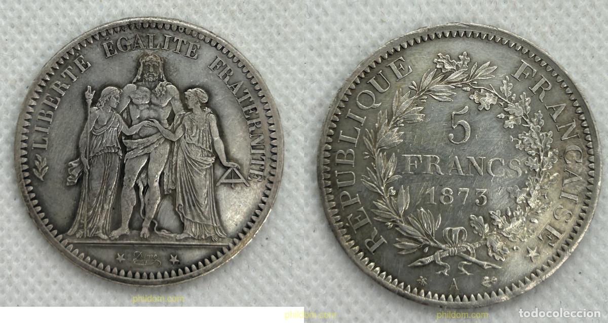 Monedas antiguas de Europa: 4095 FRANCIA 1875 FRANCE 5 FRANCS 1875 A PARIS