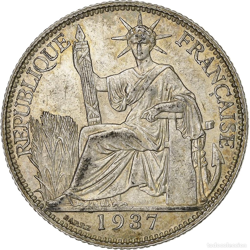 Monedas antiguas de Europa: [#197569] Indochina Francesa, 20 Cents, 1937, Paris, Plata, EBC, Lecompte:236, KM:17.2