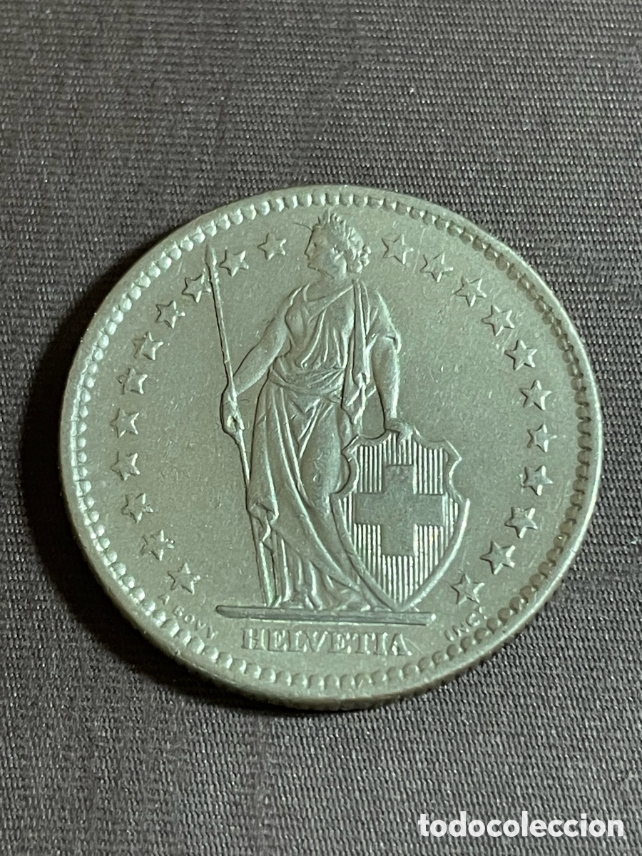 Monedas antiguas de Europa: Moneda de 2 francos de Suiza de 1975