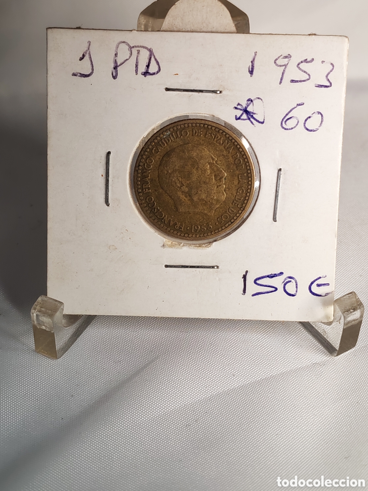 Monedas antiguas de Europa: Espa&ntilde;a. 1 peseta. 1953. *60.