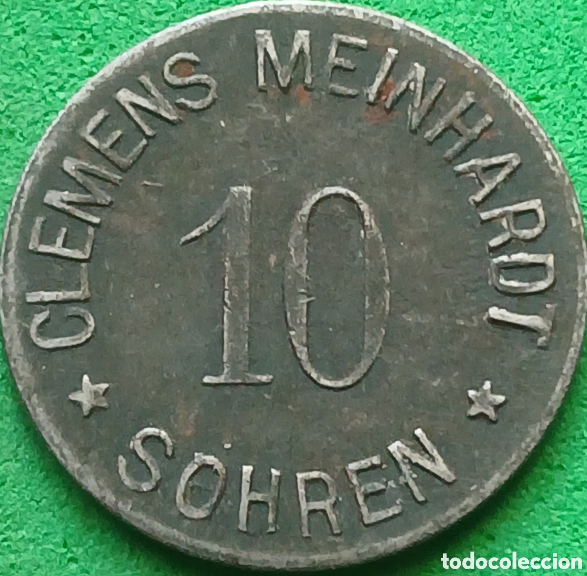 Monedas antiguas de Europa: Alemania - Sohren 10 pfennig (1917-1919) Notgeld privado,Clements Meinhardt