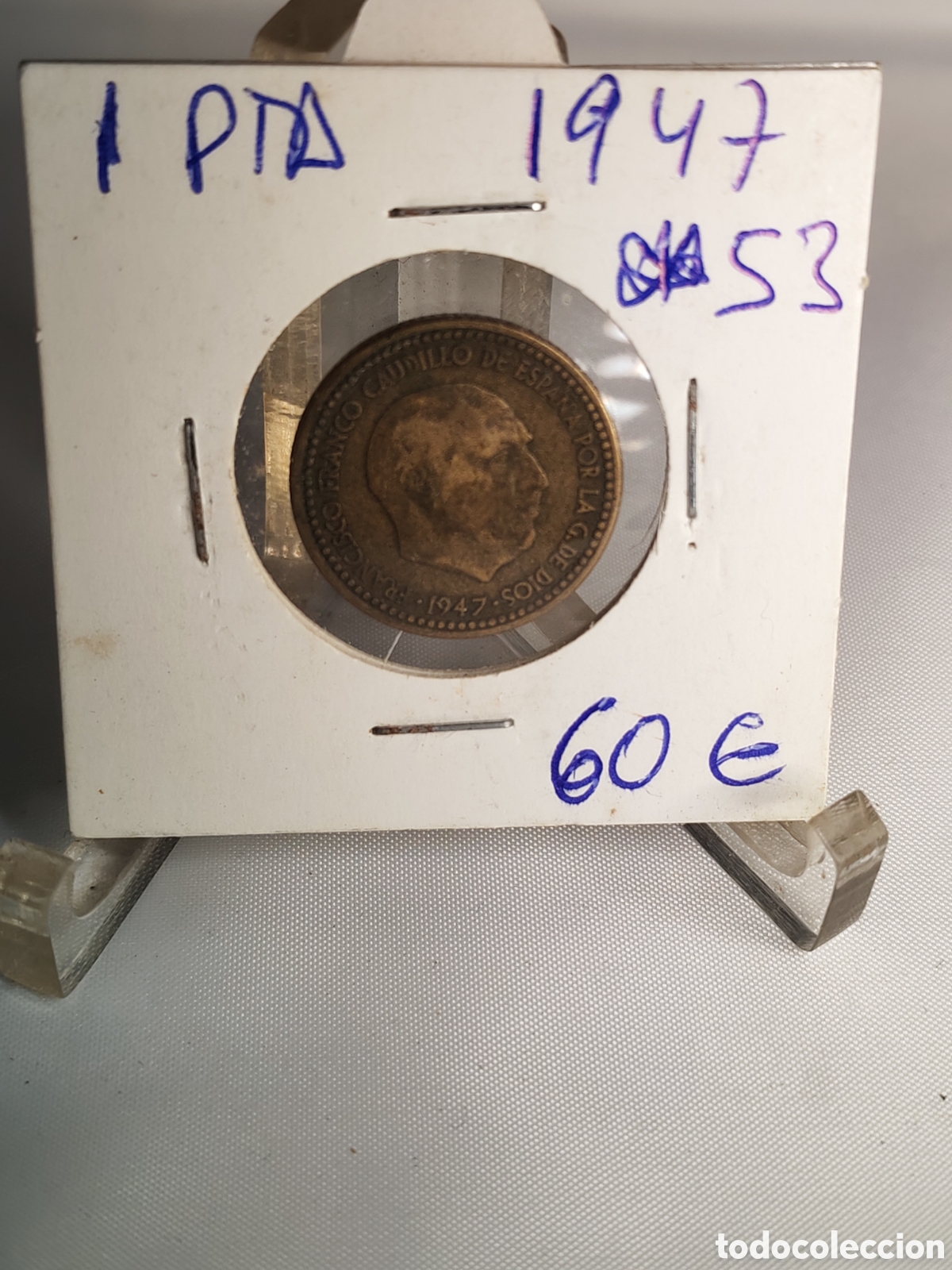 Monedas antiguas de Europa: Espa&ntilde;a. 1 peseta. 1947. *53