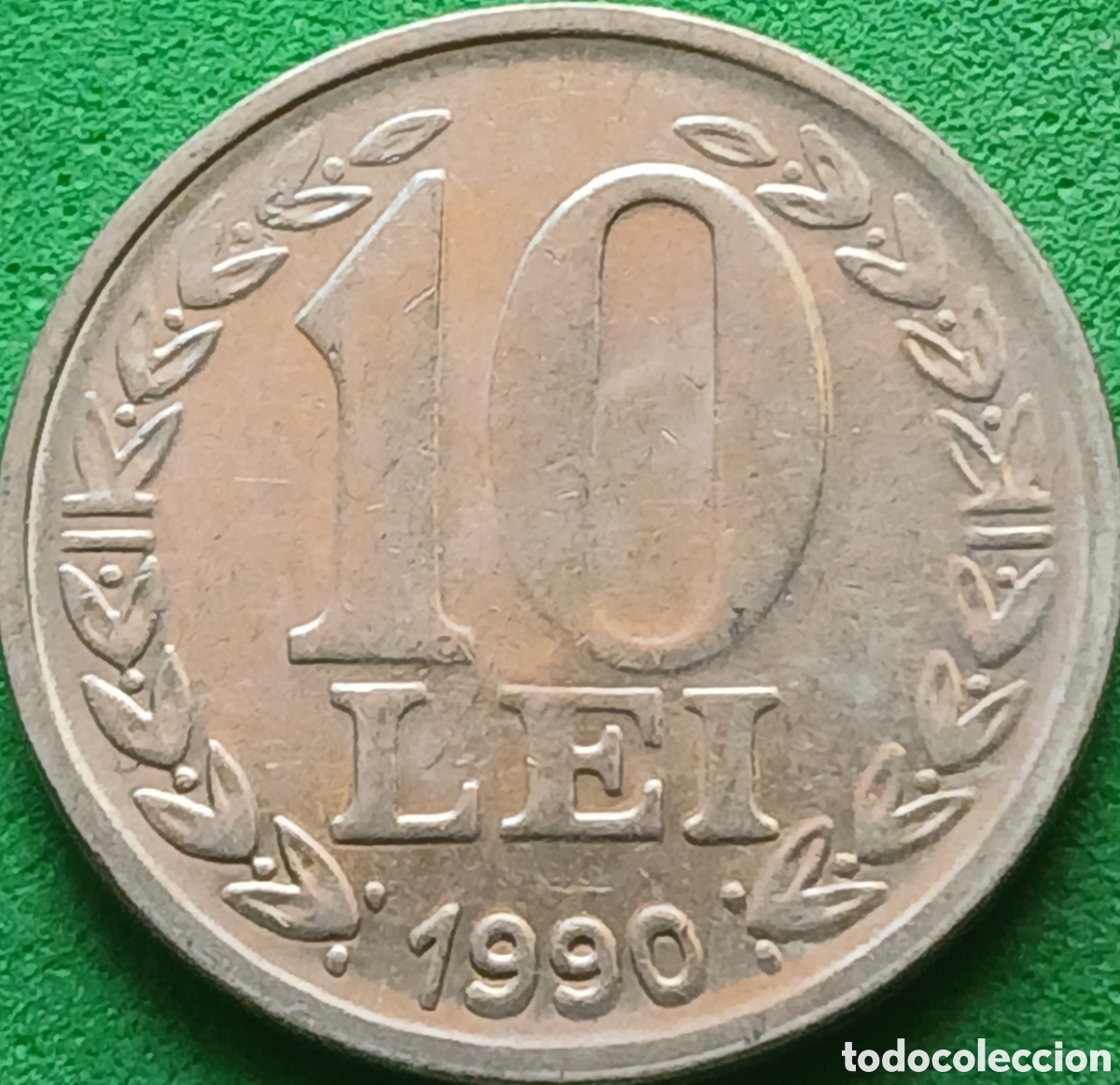 Monedas antiguas de Europa: Ruman&iacute;a 10 lei 1990 km#108