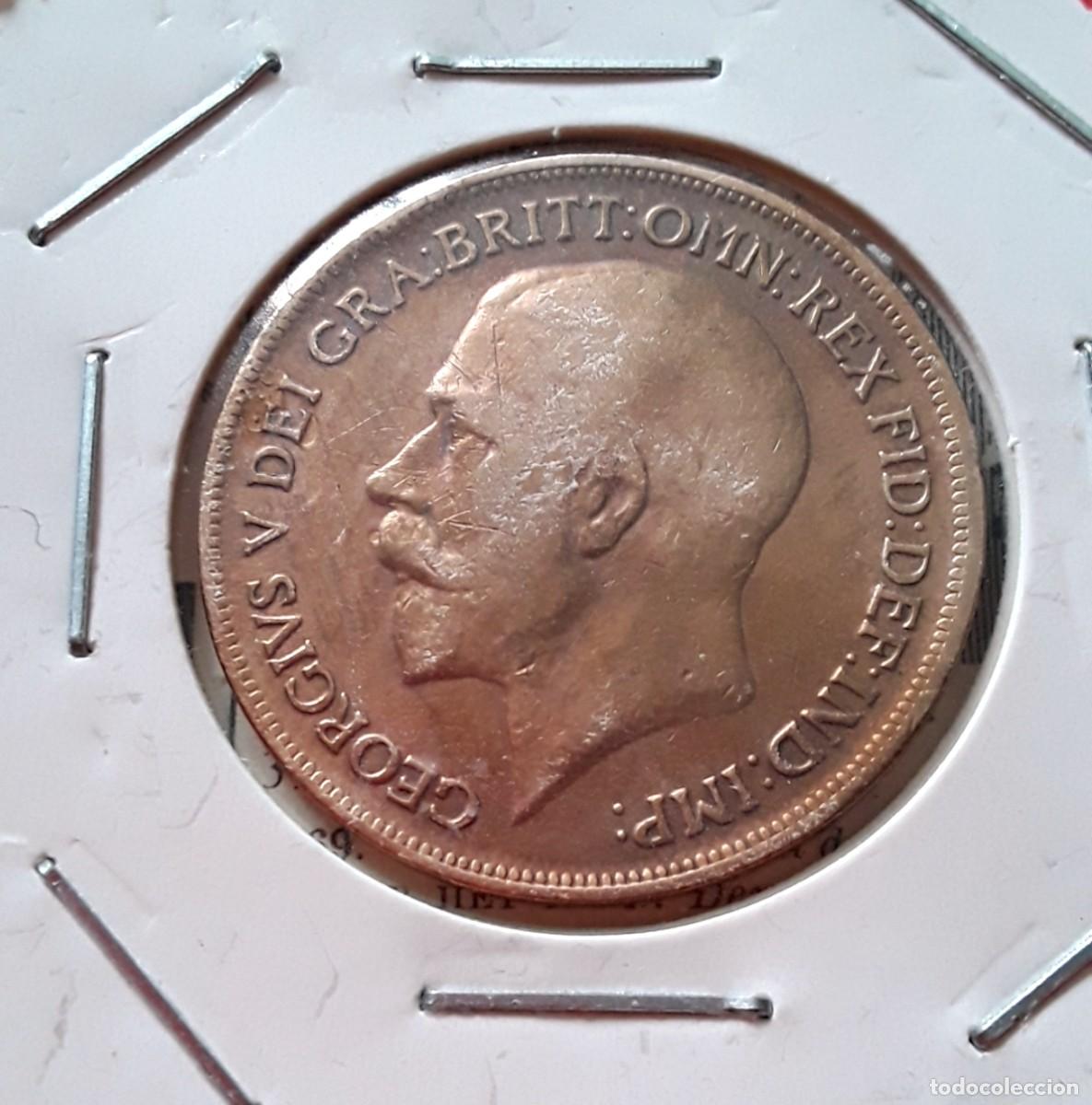 Moedas antigas da Europa: MONEDA DE 1 PENNY de 1916 GEORGE V - REINO UNIDO