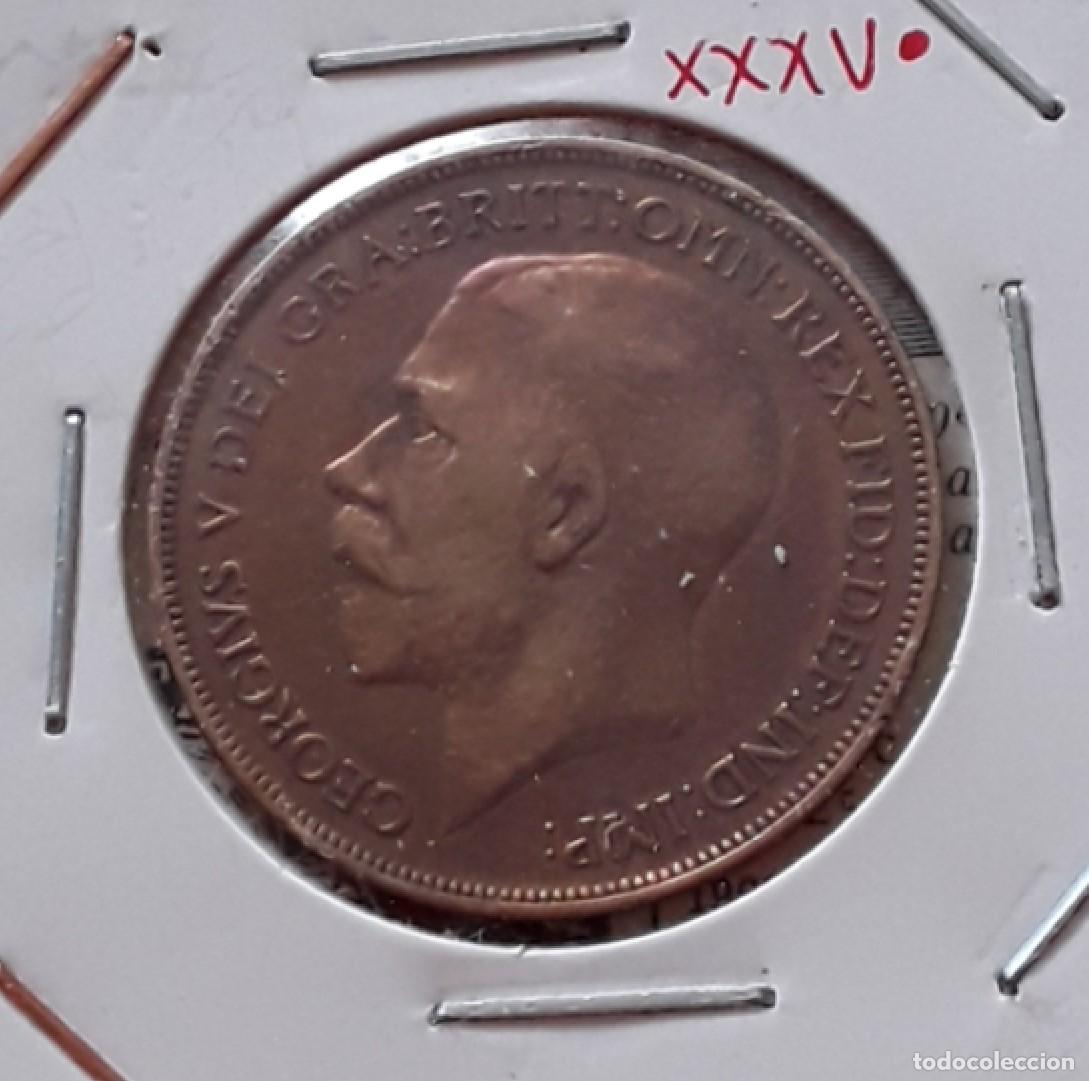 Moedas antigas da Europa: MONEDA 1 PENNY del REINO UNIDO GEORGE V 1915