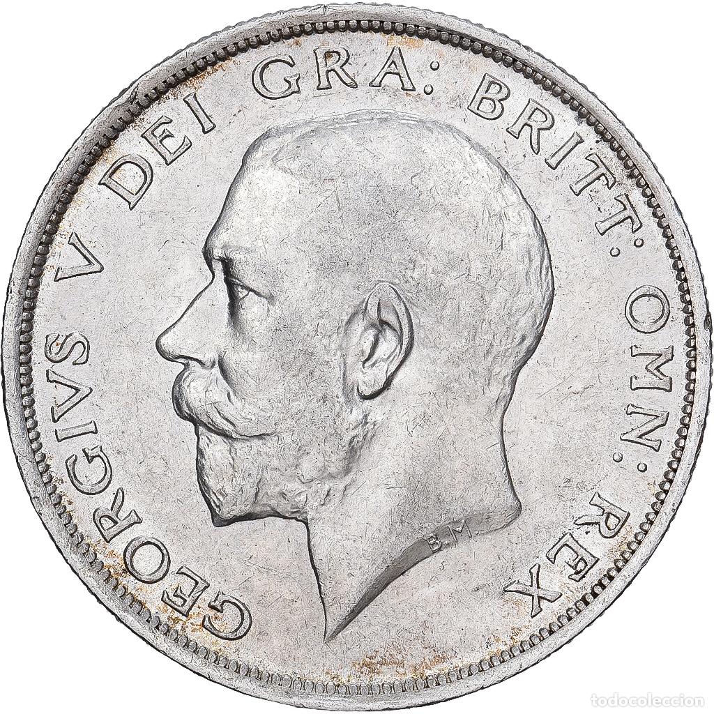 Monedas antiguas de Europa: [#1202561] Gran Breta&ntilde;a, George V, 1/2 Crown, 1916, Plata, MBC, KM:818.1