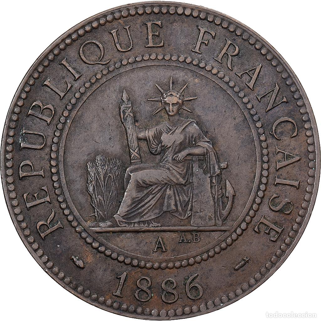 Monedas antiguas de Europa: [#1202612] Indochina Francesa, Cent, 1886, Paris, Bronce, MBC, KM:1