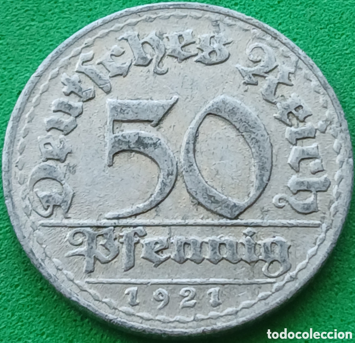 Monedas antiguas de Europa: Alemania Rep&uacute;blica de Weimar 50 pfennig 1921 D km#27